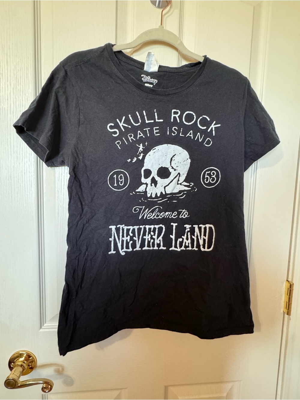 Disney Black Skull Rock Never Land Graphic Tee